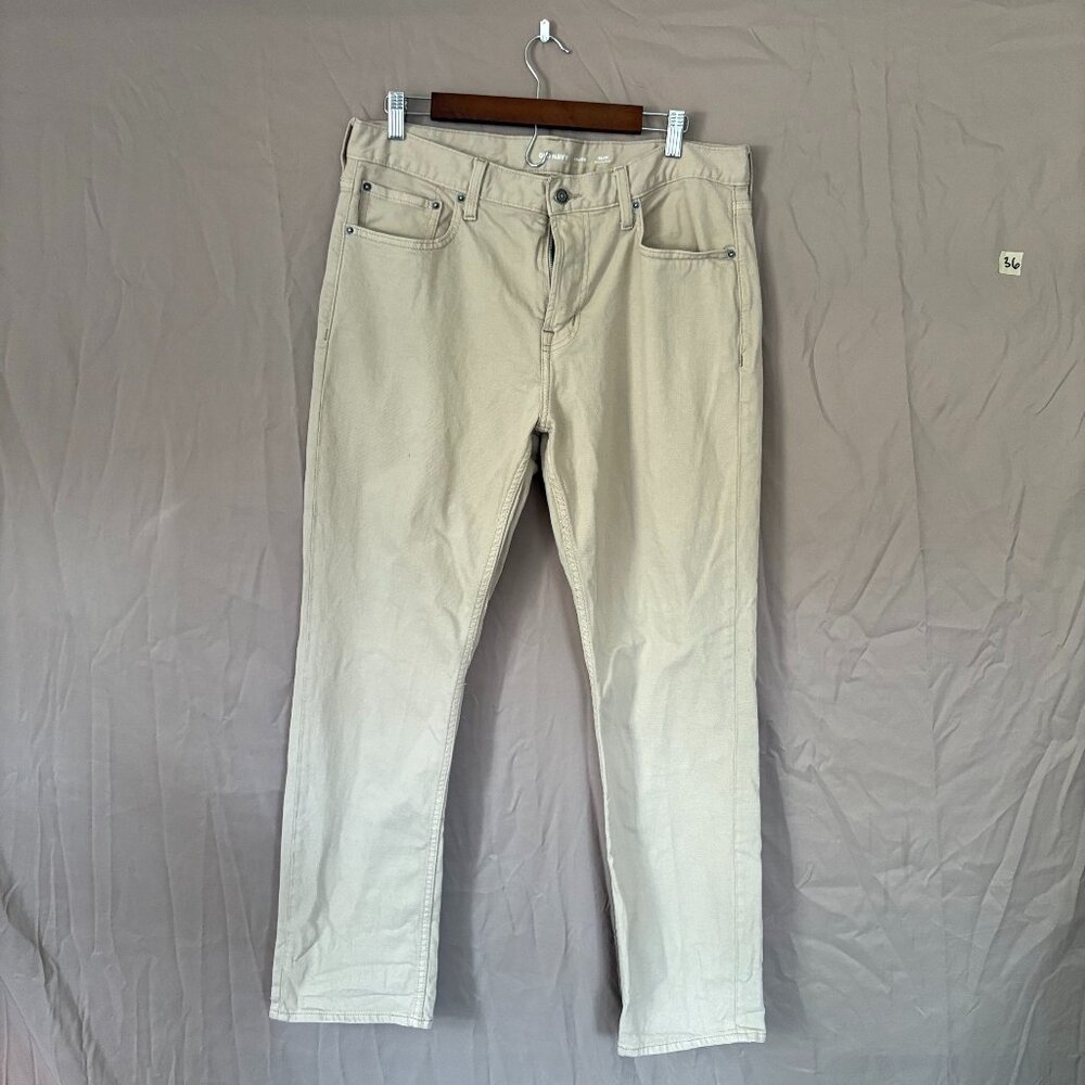 Old Navy Mens 5 Pocket Slim Light Khaki Built in Flex 34X30 Preppy Office Casual